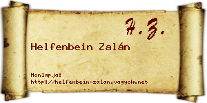 Helfenbein Zalán névjegykártya
